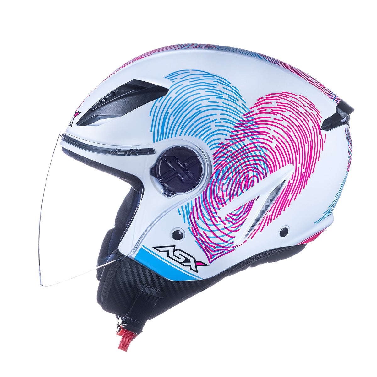 CAPACETE ASX CITY AIR PASSION BRILHO BRANCO ROSA AZUL