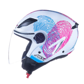 CAPACETE ASX CITY AIR PASSION BRILHO BRANCO ROSA AZUL