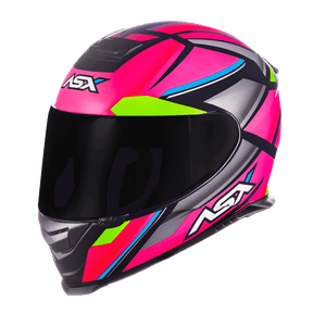 CAPACETE ASX EAGLE EXPLORER BRILHO PRETO ROSA PRATA