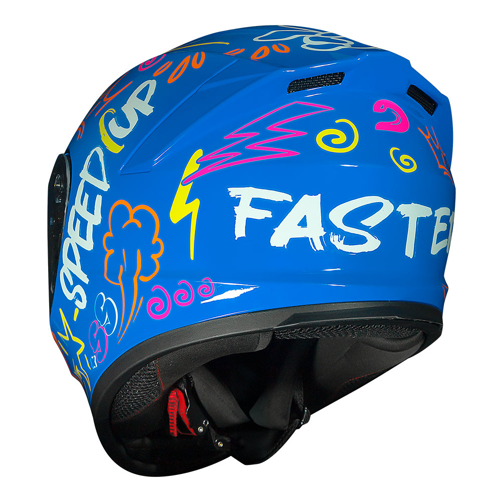 CAPACETE RACE TECH HIT FASTER AZUL E AMARELO