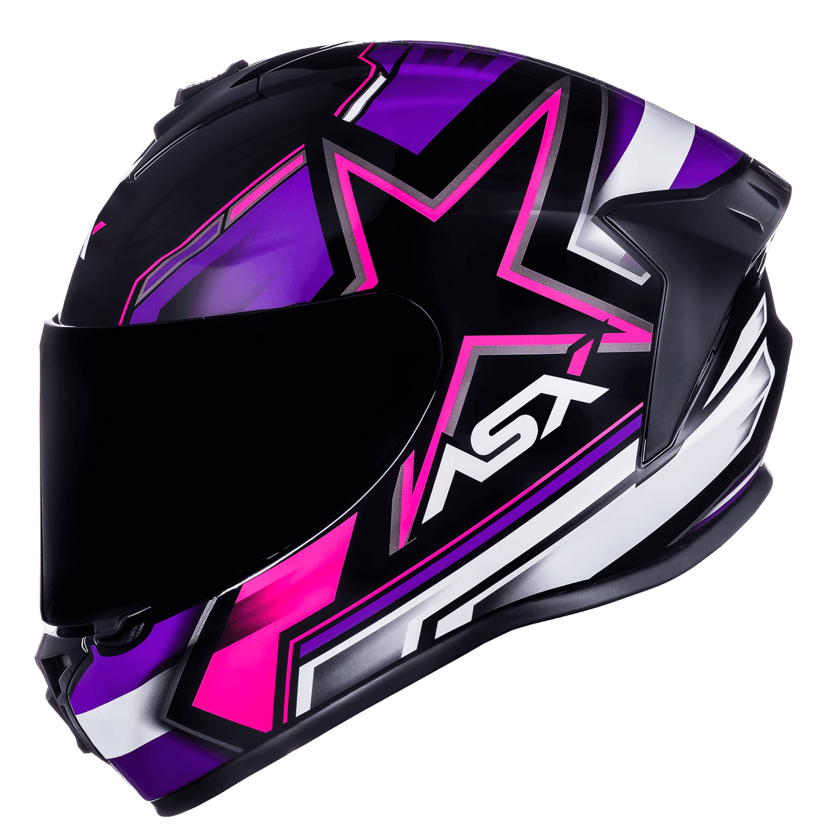 CAPACETE ASX DRAKEN PILOT BRILHO PRETO LILAS ROSA