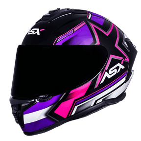 CAPACETE ASX DRAKEN PILOT BRILHO PRETO LILAS ROSA