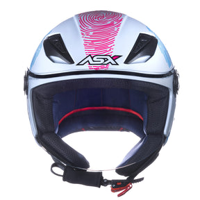 CAPACETE ASX CITY AIR PASSION BRILHO BRANCO ROSA AZUL