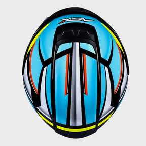 CAPACETE ASX EAGLE EXPLORER BRILHO PRETO AZUL BRANCO