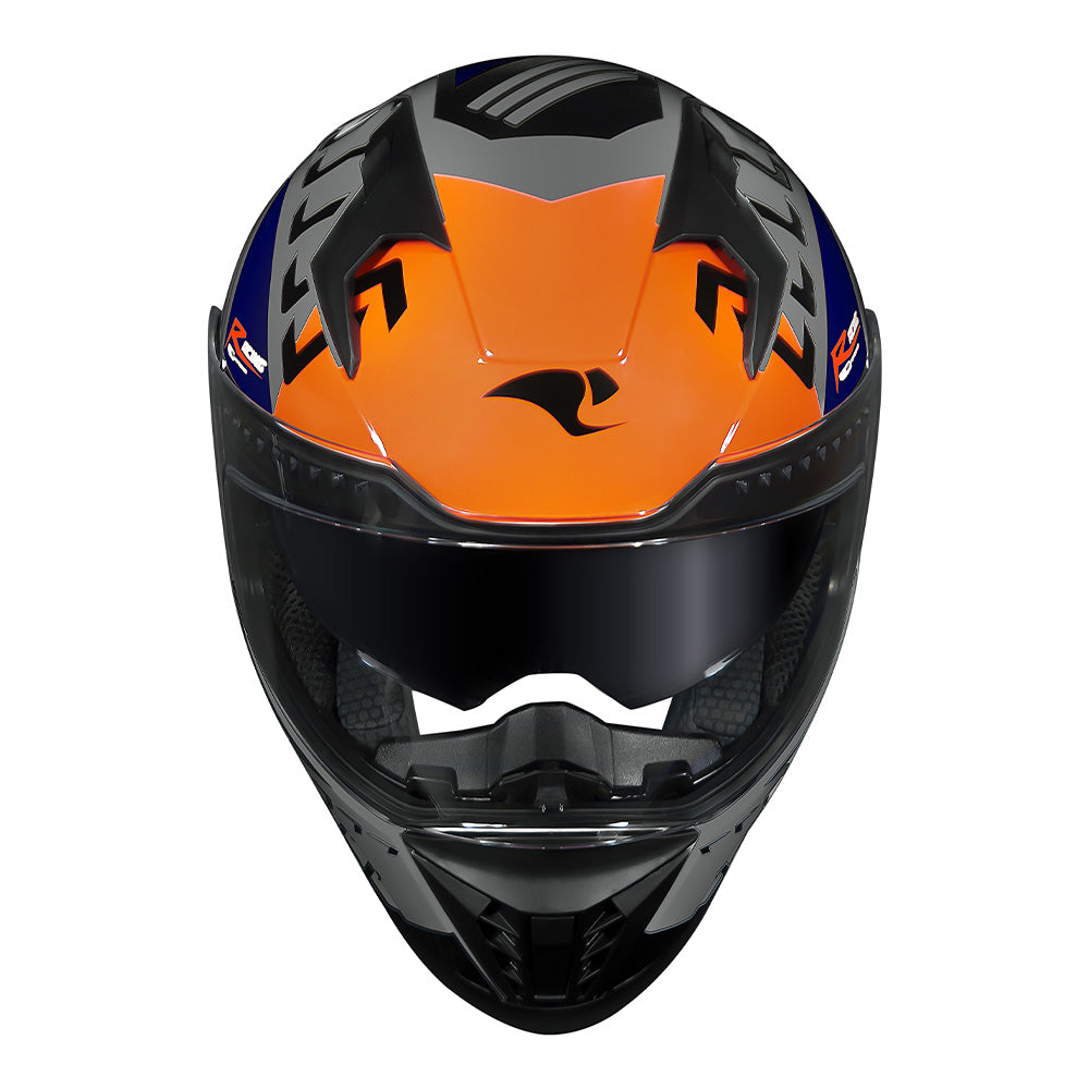 CAPACETE RACE TECH VOLT NINJA PRATA E AZUL + ÓCULOS INTERNO