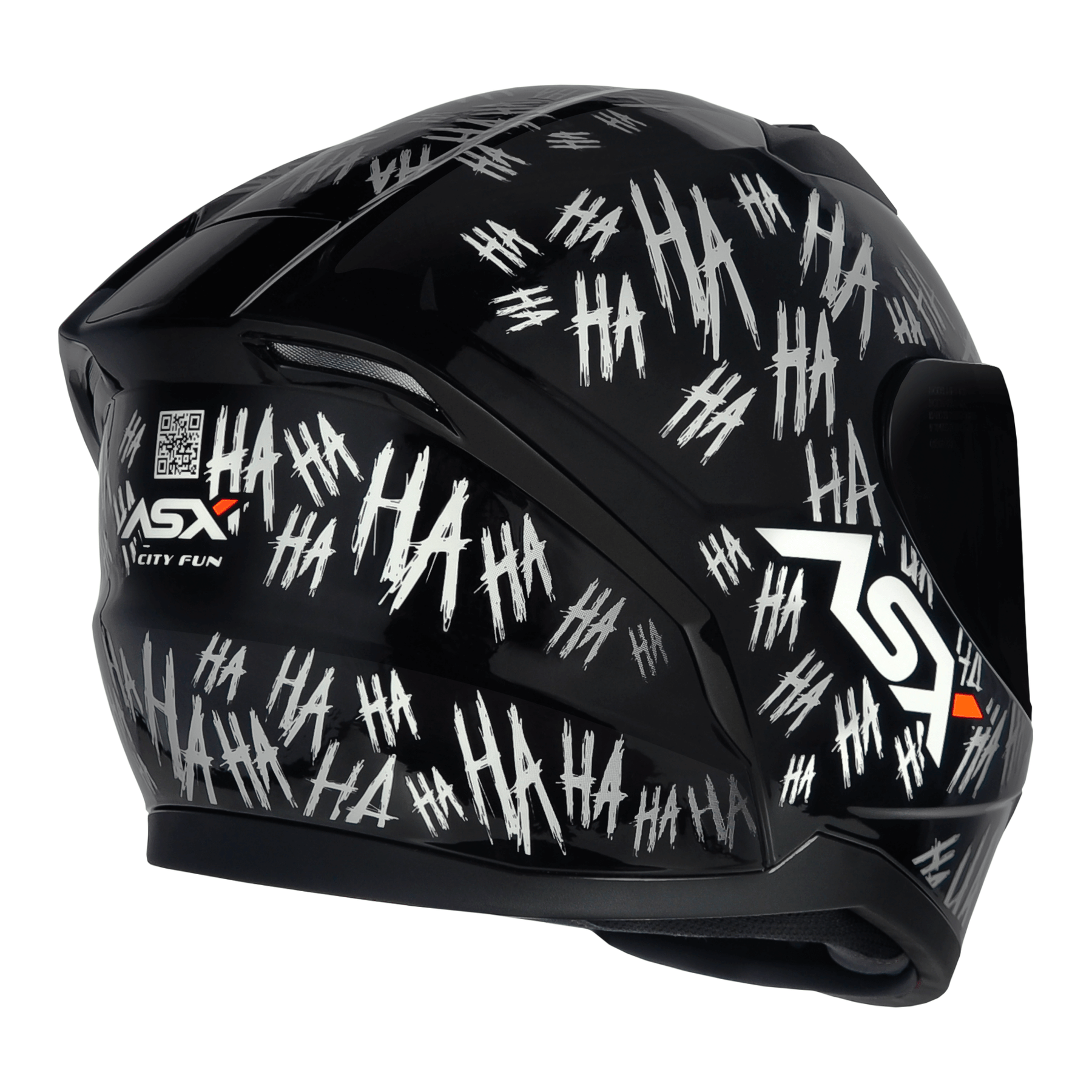 CAPACETE ASX CITY FUN BRILHO PRETO BRANCO