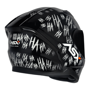 CAPACETE ASX CITY FUN BRILHO PRETO BRANCO