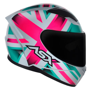 CAPACETE ASX CITY KINGDOM BRILHO BRANCO ROSA TIFFANY
