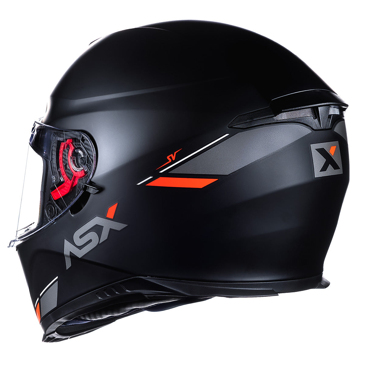CAPACETE ASX EAGLE SV SOLID FOSCO PRETO GRAFITE VERMELHO