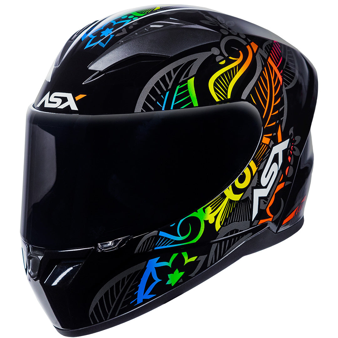 CAPACETE ASX CITY FLOWERS BRILHO PRETO GRAFITE COLOR