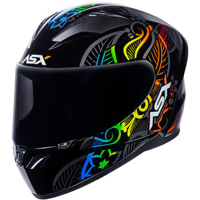 CAPACETE ASX CITY FLOWERS BRILHO PRETO GRAFITE COLOR