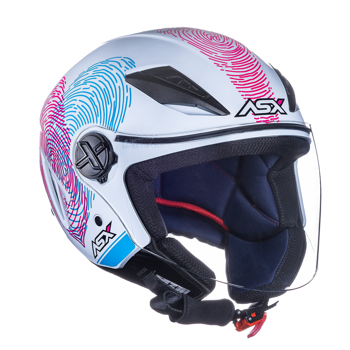CAPACETE ASX CITY AIR PASSION BRILHO BRANCO ROSA AZUL