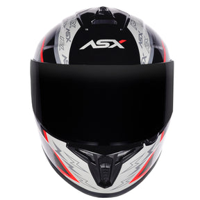 CAPACETE ASX DRAKEN THUNDER BRILHO PRETO CINZA VERMELHO