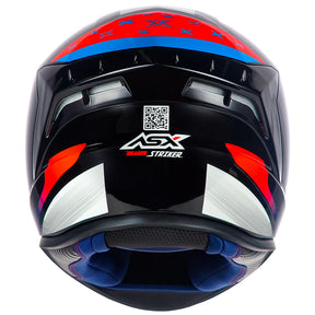 CAPACETE ASX DRAKEN STRIKER BRILHO PRETO AZUL VERMELHO