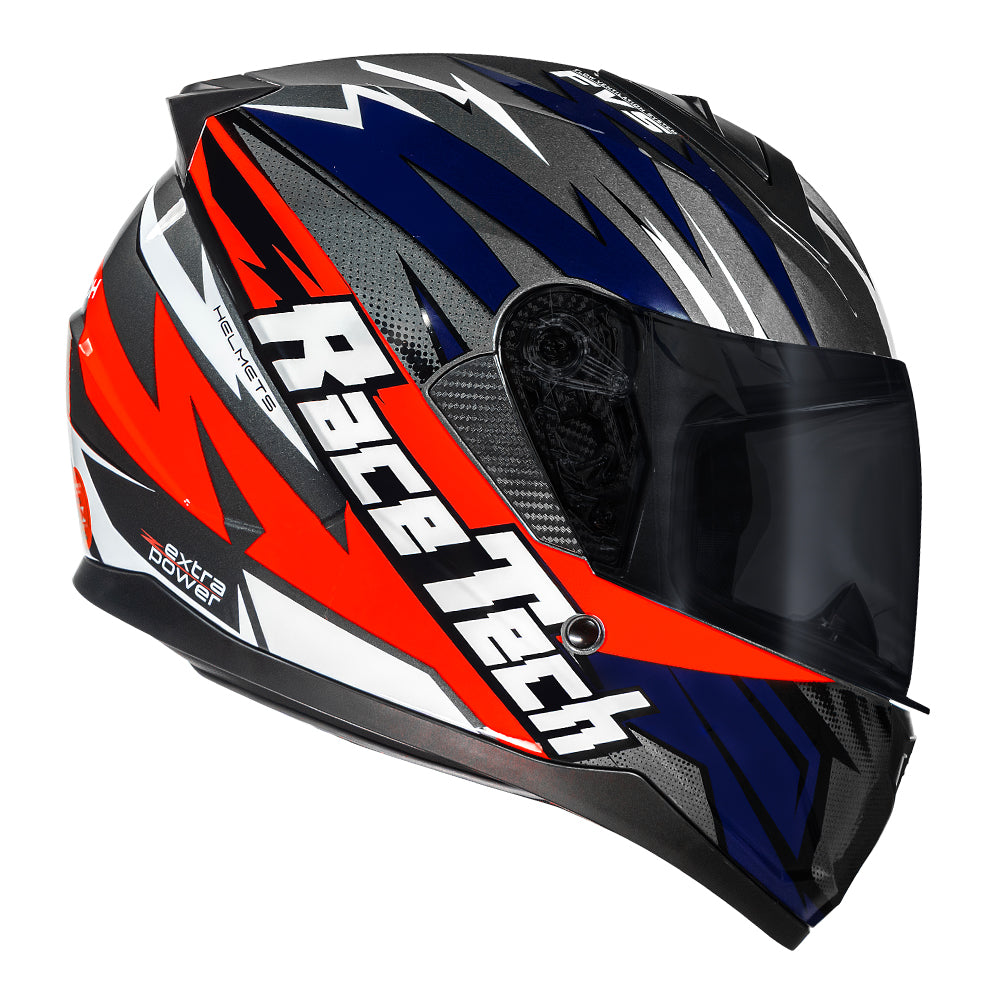 CAPACETE RACE TECH SECTOR ELECTRO TITANIUM E LARANJA