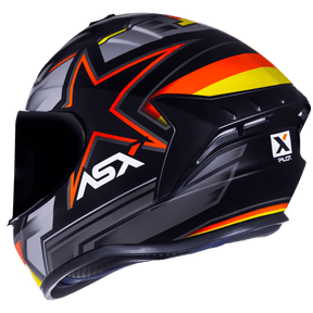 CAPACETE ASX DRAKEN PILOT FOSCO PRETO VERMELHO AMARELO