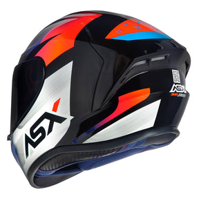 CAPACETE ASX DRAKEN STRIKER BRILHO PRETO AZUL VERMELHO