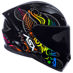 CAPACETE ASX CITY FLOWERS BRILHO PRETO GRAFITE COLOR