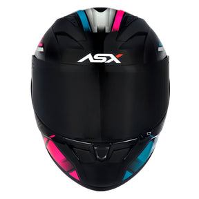 CAPACETE ASX CITY START BRILHO PRETO TURQUESA ROSA