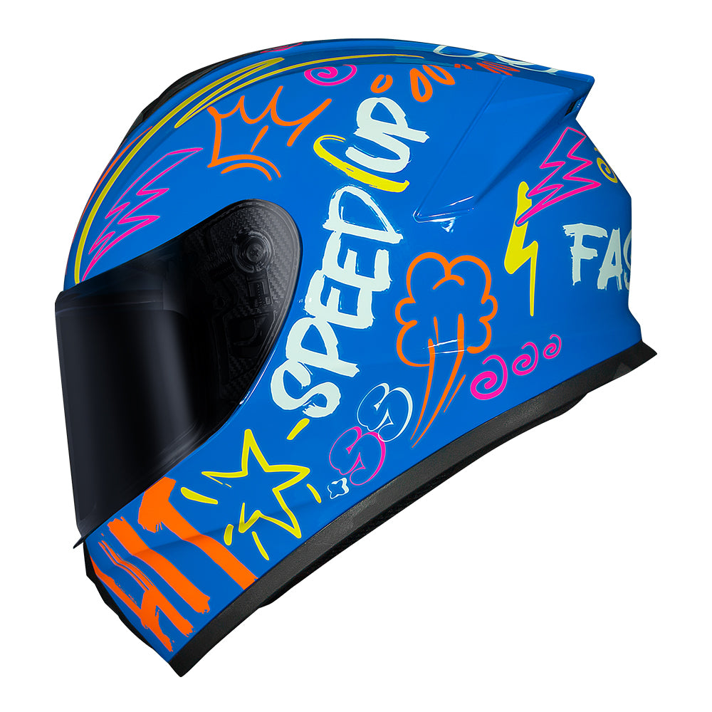 CAPACETE RACE TECH HIT FASTER AZUL E AMARELO