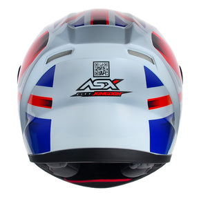CAPACETE ASX CITY KINGDOM BRILHO BRANCO  VERMELHO  AZUL