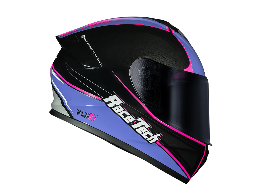CAPACETE RACE TECH HIT PLUS PRETO E ROXO