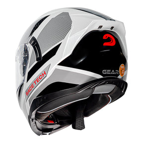 CAPACETE RACE TECH SIGNAL GEAR PRETO E BRANCO