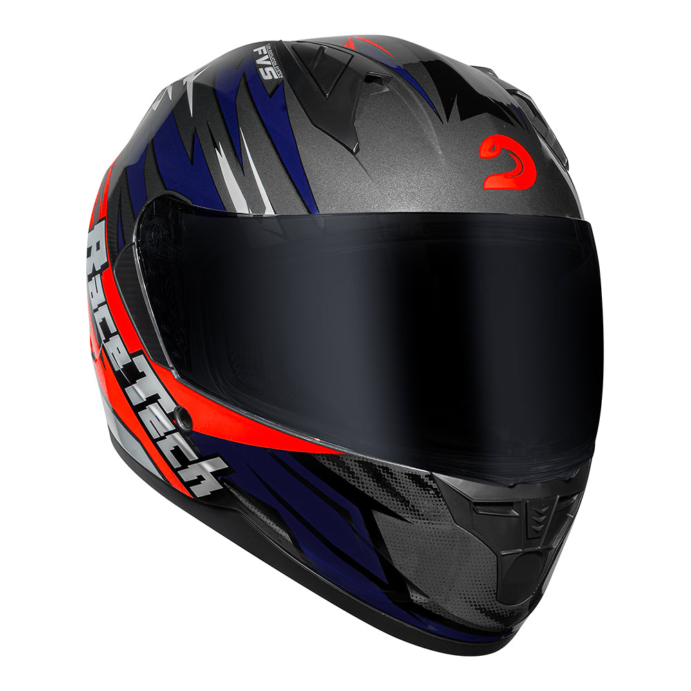 CAPACETE RACE TECH SECTOR ELECTRO TITANIUM E LARANJA