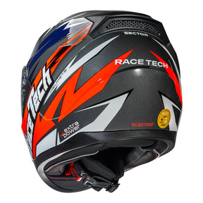 CAPACETE RACE TECH SECTOR ELECTRO TITANIUM E LARANJA