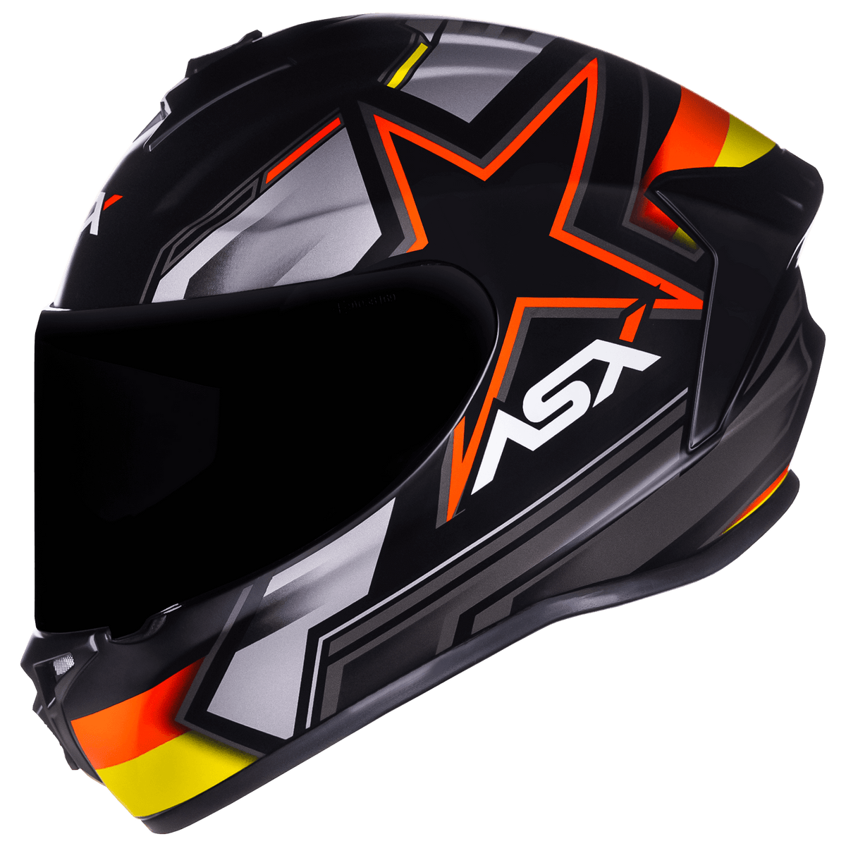 CAPACETE ASX DRAKEN PILOT FOSCO PRETO VERMELHO AMARELO