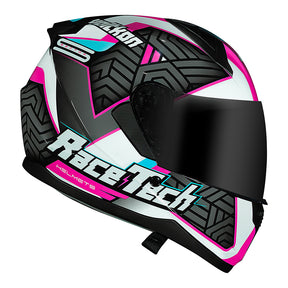 CAPACETE RACE TECH SECTOR VOLTKON BRANCO E ROSA