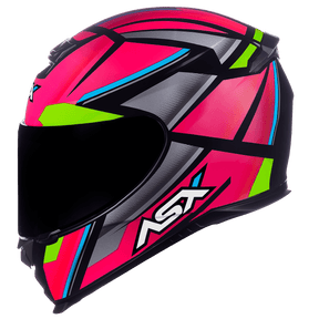 CAPACETE ASX EAGLE EXPLORER BRILHO PRETO ROSA PRATA