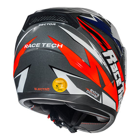 CAPACETE RACE TECH SECTOR ELECTRO TITANIUM E LARANJA