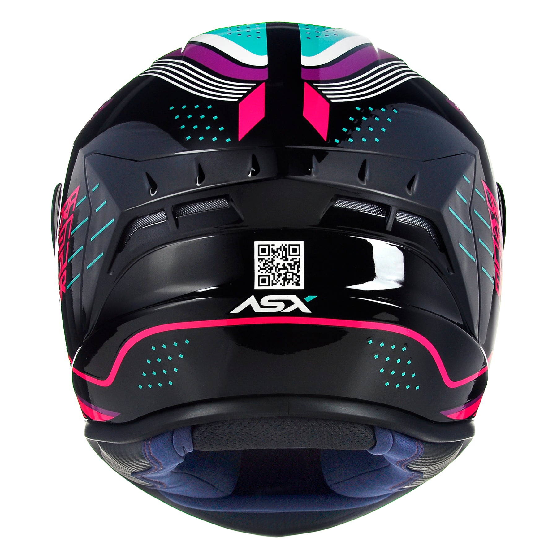 CAPACETE ASX DRAKEN COUGAR BRILHO PRETO ROSA TIFFANY