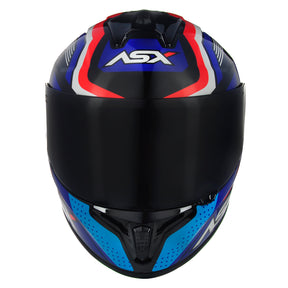 CAPACETE ASX DRAKEN COUGAR BRILHO PRETO AZUL VERMELHO