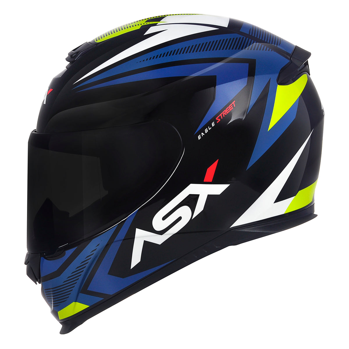 CAPACETE ASX EAGLE STREET BRILHO PRETO/AZUL/AMARELO