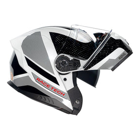 CAPACETE RACE TECH SIGNAL GEAR PRETO E BRANCO