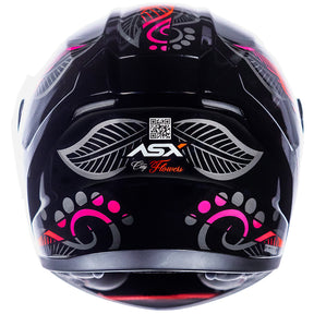 CAPACETE ASX CITY FLOWERS BRILHO PRETO GRAFITE COLOR