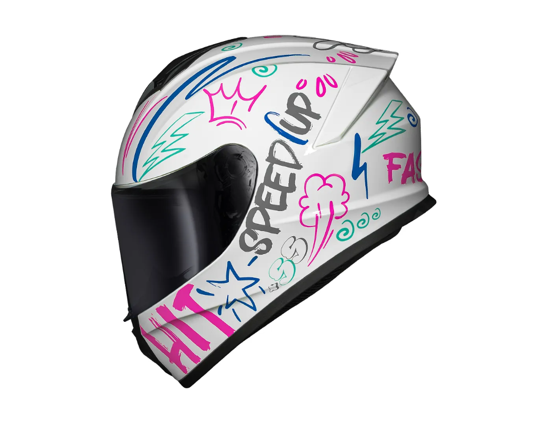 CAPACETE RACE TECH HIT FASTER BRANCO E ROXO
