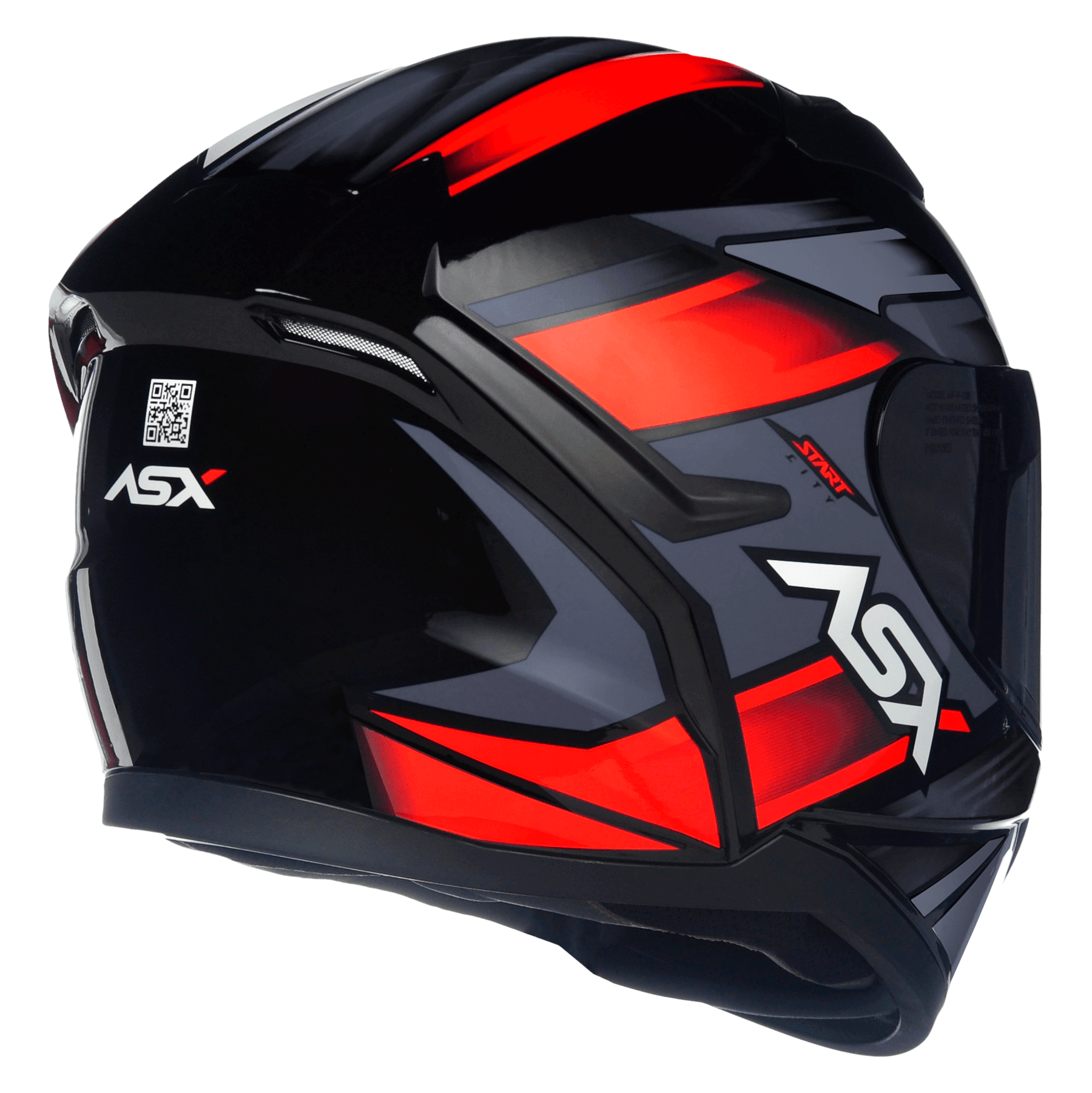 CAPACETE ASX CITY START BRILHO PRETO VERMELHO CINZA