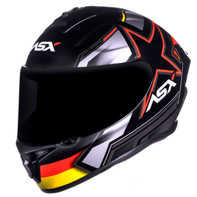 CAPACETE ASX DRAKEN PILOT FOSCO PRETO VERMELHO AMARELO