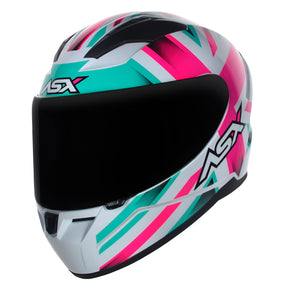 CAPACETE ASX CITY KINGDOM BRILHO BRANCO ROSA TIFFANY
