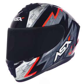 CAPACETE ASX DRAKEN THUNDER BRILHO PRETO CINZA VERMELHO
