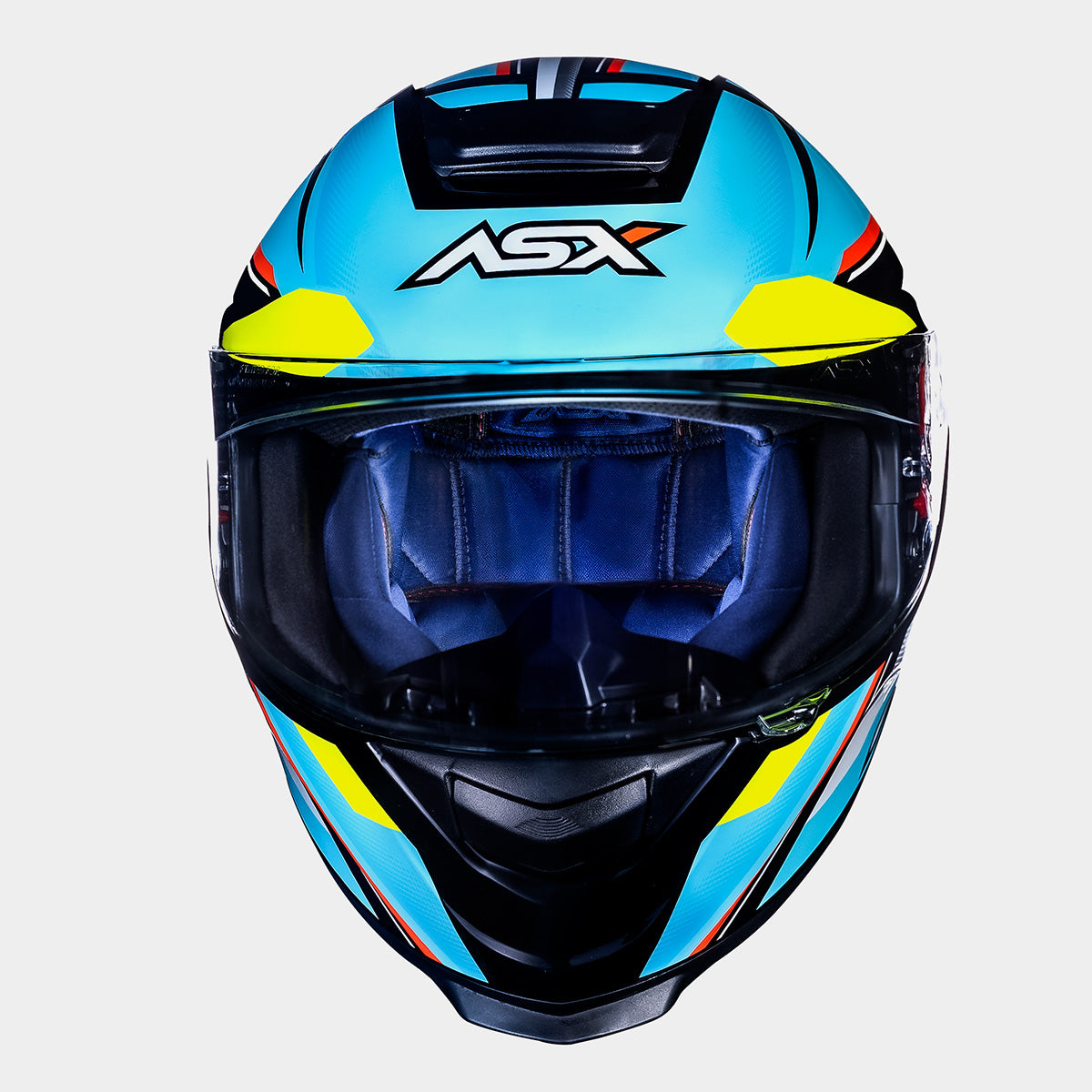 CAPACETE ASX EAGLE EXPLORER BRILHO PRETO AZUL BRANCO