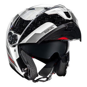 CAPACETE RACE TECH SIGNAL GEAR PRETO E BRANCO