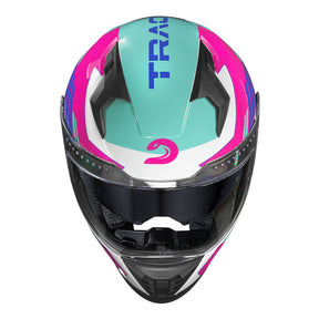 CAPACETE RACE TECH VOLT TRACK BRANCO E ROSA + ÓCULOS INTERNO