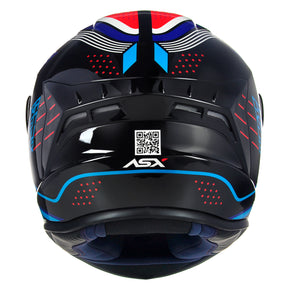 CAPACETE ASX DRAKEN COUGAR BRILHO PRETO AZUL VERMELHO