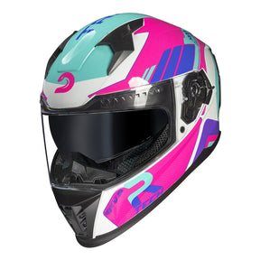 CAPACETE RACE TECH VOLT TRACK BRANCO E ROSA + ÓCULOS INTERNO