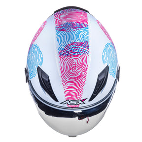 CAPACETE ASX CITY AIR PASSION BRILHO BRANCO ROSA AZUL