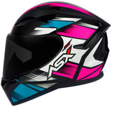 CAPACETE ASX CITY START BRILHO PRETO TURQUESA ROSA